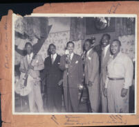 Wynonie Harris, Lorenzo Flennoy, and Dan Grissom at Al Austin's Casa Blanca nightclub, Los Angeles, 1940s