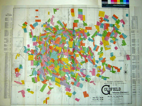 Elmer J. Chute's Map of U.S. Patent and Location Surveys in the Goldfield Mining District Esmerelda and Nye Counties Nevada