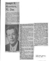 Joseph R. Alcantara, 70, Dies