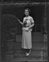 Charlotte Mayfield Weeden, soon to wed Commander Herbert V. Wiley, Los Angeles, 1935