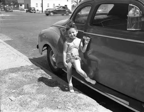 Girl at car, Los Angeles