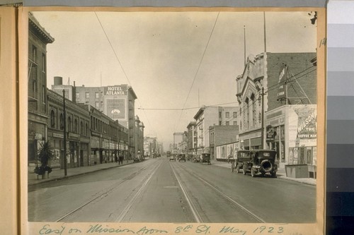 East on Mission from 8th St. May 1923