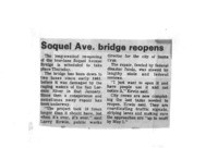 Soquel Ave. bridge reopens