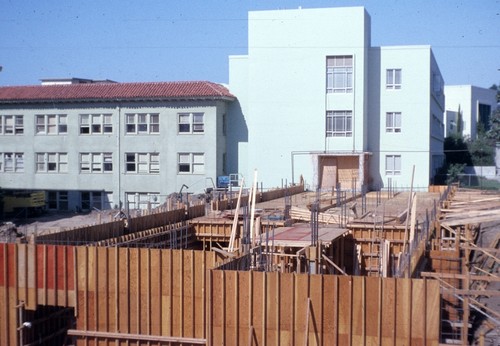 Construction of the first floor to the addition of Ritter Hall on the campus of Scripps Institution of Oceanography. September 18, 1958