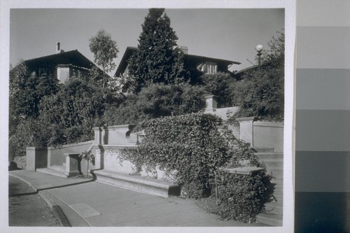 Rose Walk, Berkeley: [double staircase and bench]