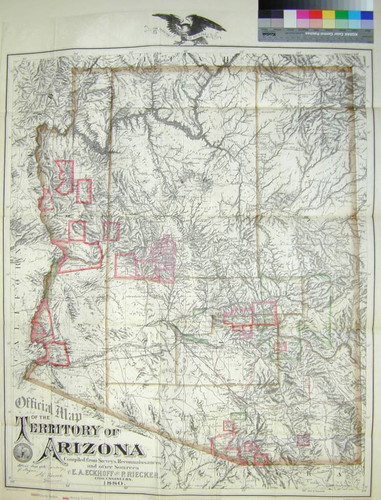 Official map of the territory of Arizona : Compiled from surveys, reconnaisances and other sources / By E. A. Eckhoff and P. Riecker Civil Engineers. 1880