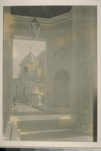 H20. [Portion of Festival Hall (Robert Farquhar, architect). From base of Italian Tower, Court of Flowers (George W. Kelham, architect).]