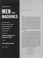 Supplement to Men and Machines: A Summary of New Provisions in the Mechanization and Modernization Agreement Between the International Longshoremen's and Warehousemen's Union and the Pacific Maritime Association, July 1, 1966