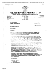 [Letter from P Tlais to Norman Jack of Gallaher International Ltd regarding Sudan]