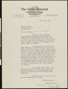 Frank Graham Moorhead, letter, 1920-06-16, to Hamlin Garland