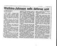 Watkins-Johnson sells defense unit