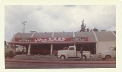 Purity Market at the corner of McKinley and Main Streets in Sebastopol in the process of being torn down, about 1960