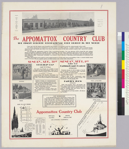 The Appomattox Country Club : the finest Colored recreational club resort in the world