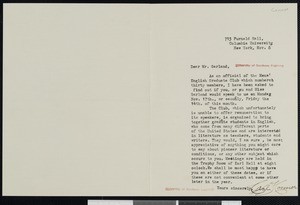 Carl T. Connor, letter, to Hamlin Garland