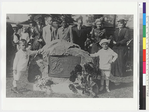 Unveiling of Indian Monument in Lincoln Park; Ishi in background