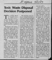 Toxic waste disposal decision postponed