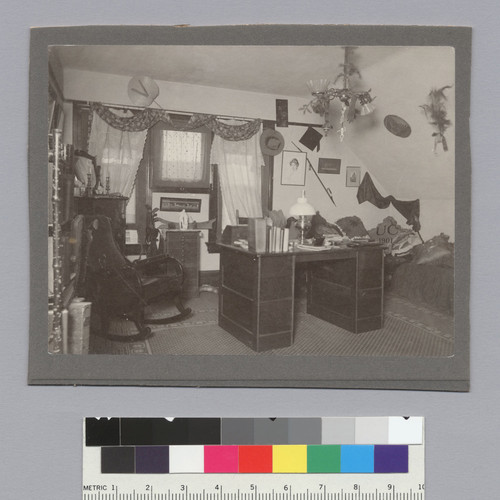 "Delta Upsilon House [fraternity] room, ca. 1900," University of California at Berkeley. [photographic print]
