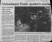 Volunteers finish quake's work
