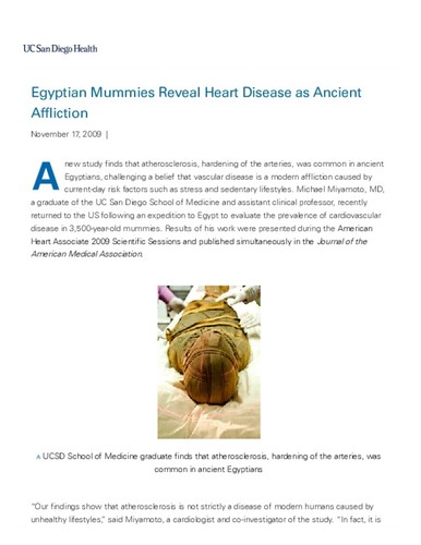 Egyptian Mummies Reveal Heart Disease as Ancient Affliction