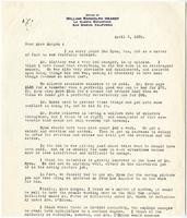 Letter from William Randolph Hearst to Julia Morgan, April 3, 1930
