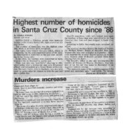 Highest number of homicides in Santa Cruz County since '86