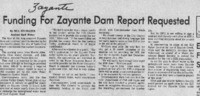 Funding for Zayante Dam Report Requested