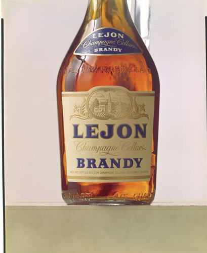 A bottle of Lejon Champagne Cellars Brandy