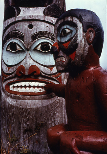 Tlingit totem pole in Saxman Native Village, Ketchican, Alaska — Calisphere