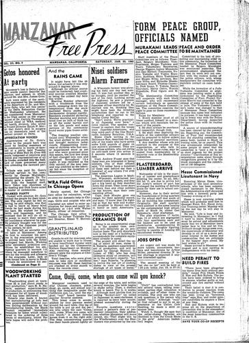 Manzanar free press, January 23, 1943