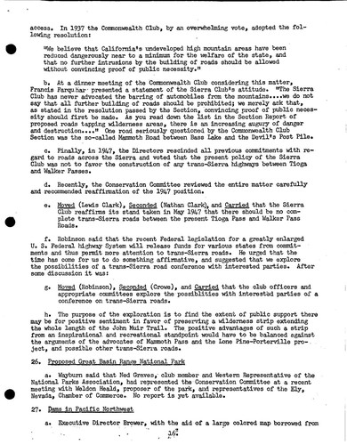 Sierra Club Board of Directors meeting minutes 1956