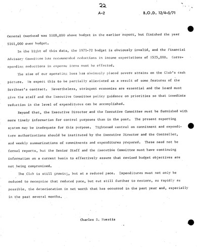 Sierra Club Board of Directors meeting minutes May - Dec 1971