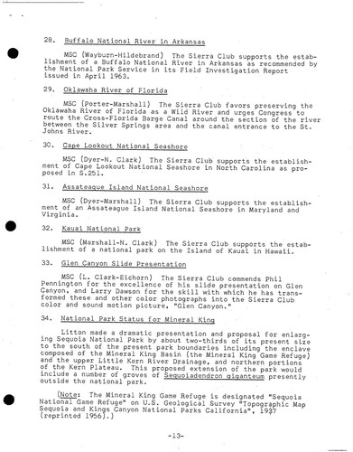 Sierra Club Board of Directors meeting minutes 1965