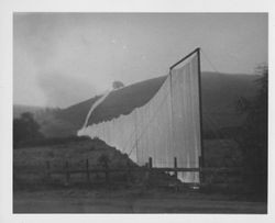 Christo's Running Fence shrouded in fog, Sonoma County, California, 1976