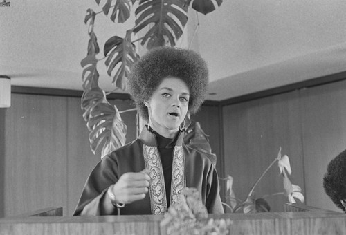 Kathleen Cleaver addresses the congregation of the Unitarian Church, San Rafael, CA, #119 from A Photographic Essay on The Black Panthers