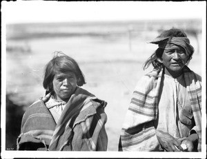 Close-up of a Zuni husband and wife, ca.1898