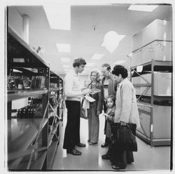 Open house for employees and families at National Controls, Santa Rosa, California, 1979