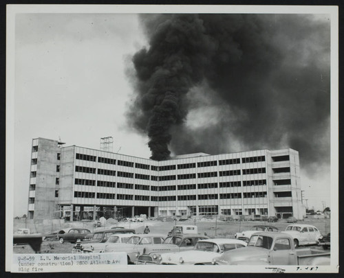 Long Beach Memorial Hospital (under construction) fire, 2800 Atlantic Ave
