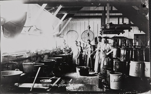 B.F. Conaway photograph of the interior of the Capistrano Cannery