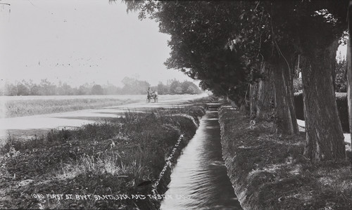 B.F. Conaway photograph of First Street between Santa Ana and Tustin