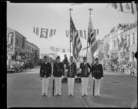 Color guard in the Tournament of Roses Parade, Pasadena, 1933