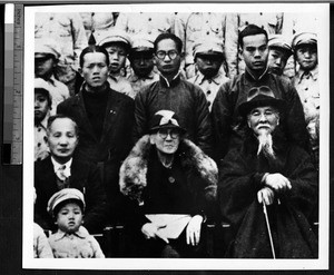 Emily S. Hartwell with Chinese students, Fujian, China, ca.1925-1935