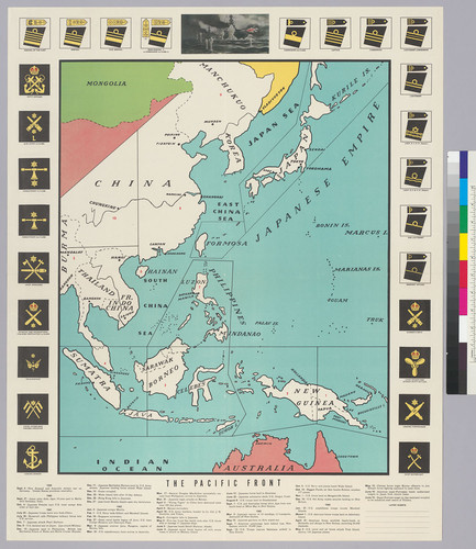 A)The Pacific Front; b+c)The Pacific Front cut-out sheets