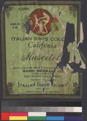 Italian Swiss Colony California muscatel : alcohol 20% by vol. ; withdrawn from orig. tax paid package