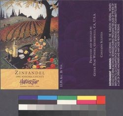 Zinfandel 1995 Sonoma County Harvest Fair, Sonoma County 1998 ; alcohol 13.3% by vol