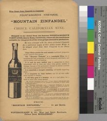 Fountaingrove Vineyards mountain zinfandel is a choice California wine : wine direct from vineyard to consumer : [advertisement pamphlet, circa 1890]