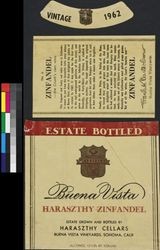 Buena Vista Haraszthy zinfandel : estate bottled ; alcohol 12 1/2% by volume