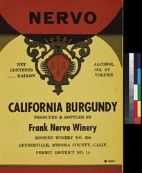 Nervo California Burgundy : alcohol 13% by volume