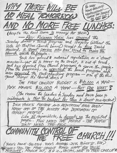 Why there will be no meal tomorrow, 1971