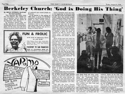 Berkeley Church: God Is Doing His Thing, The Daily Californian, August 9, 1968