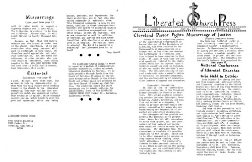 Liberated Church Press, July 31, 1969